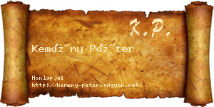Kemény Péter névjegykártya