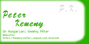 peter kemeny business card