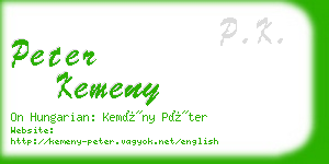 peter kemeny business card